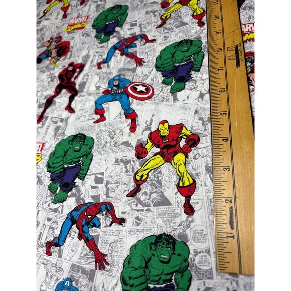 Marvel Comics Cotton Fabric 1/2 yard x 44" Featuring Classic Heroes Like Hulk Ir - Picture 8 of 12